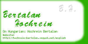 bertalan hochrein business card